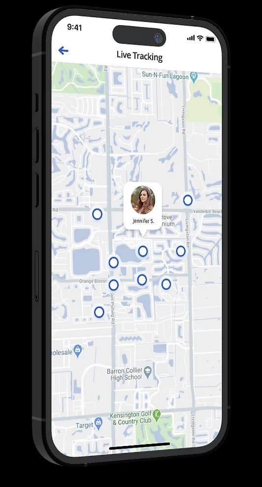 Apperone live trip tracking screen