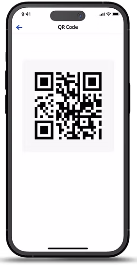 Apperone QR code screen on a phone